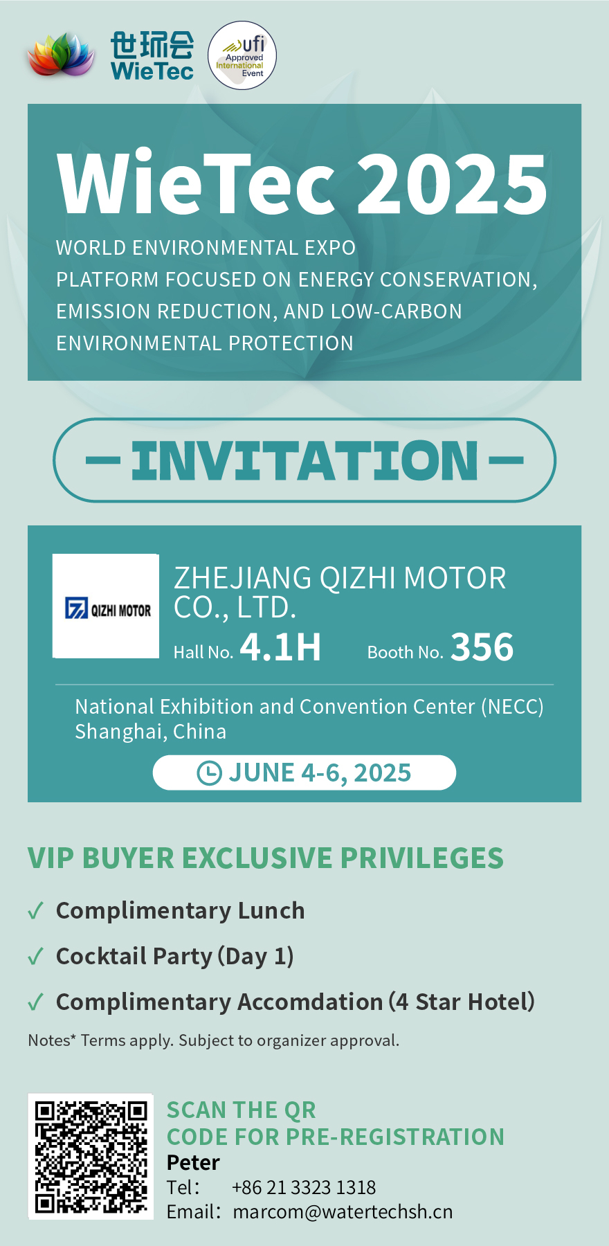 Zhejiang Qizhi Motor., Ltd. Para mostrar la innovación verde en Wie TEC 2025